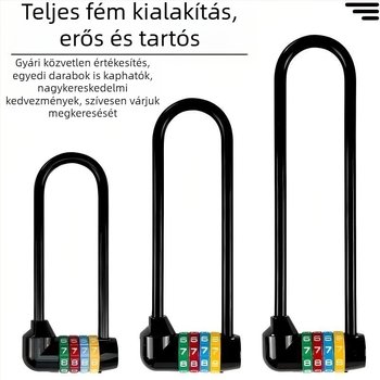 Kibővített U-alakú kombinációs zár üvegajtós szekrényekhez, fiókos szekrényekhez, ruhásszekrényhez és cipősszekrényhez, kerékpárokhoz