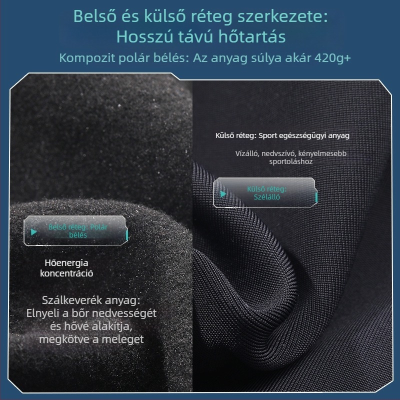 Uniszex őszi-téli meleg símaszk kültéri kerékpározáshoz, fleece béléssel és vastag kivitelezéssel, szélvédő és fagyvédelmi arcvédő mágneses záródással