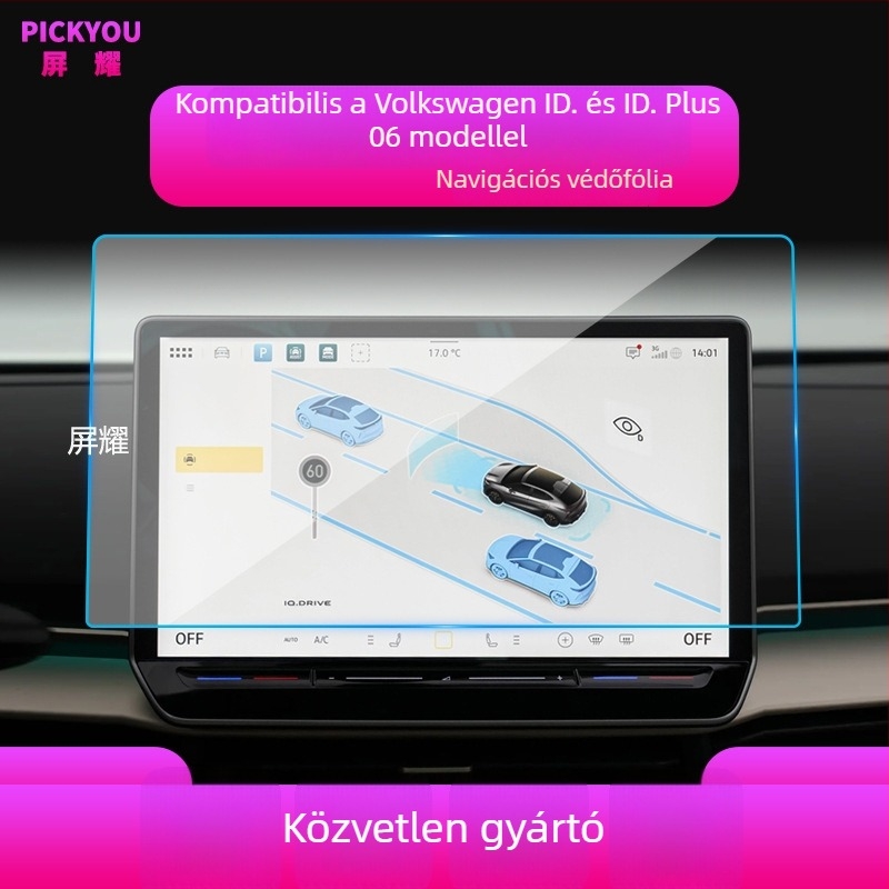 VW ID.BUZZ navigációs központi kijelzőjéhez edzett üveg kijelzővédő (25 modellhez)