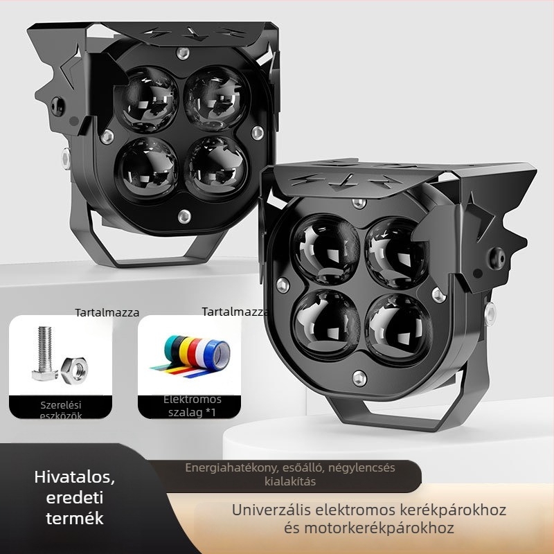 LED motorkerékpár spotlámpa vetítő lencsével – ultra‑fényes, hosszú hatótávolságú megvilágítás, alumínium ház, IP58, 12–85V