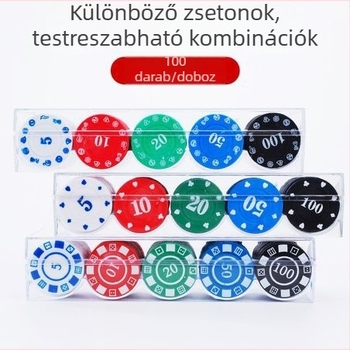 100 darab kevert poker zseton készlet Texas Hold’em és Mahjong játékokhoz – játékterembe
