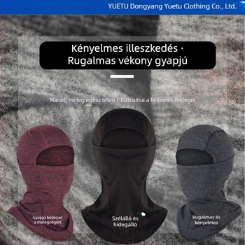 Téli fleece-béléssel bélelt kerékpáros balaklava, szélvédő síkapucni és sisak belső réteg