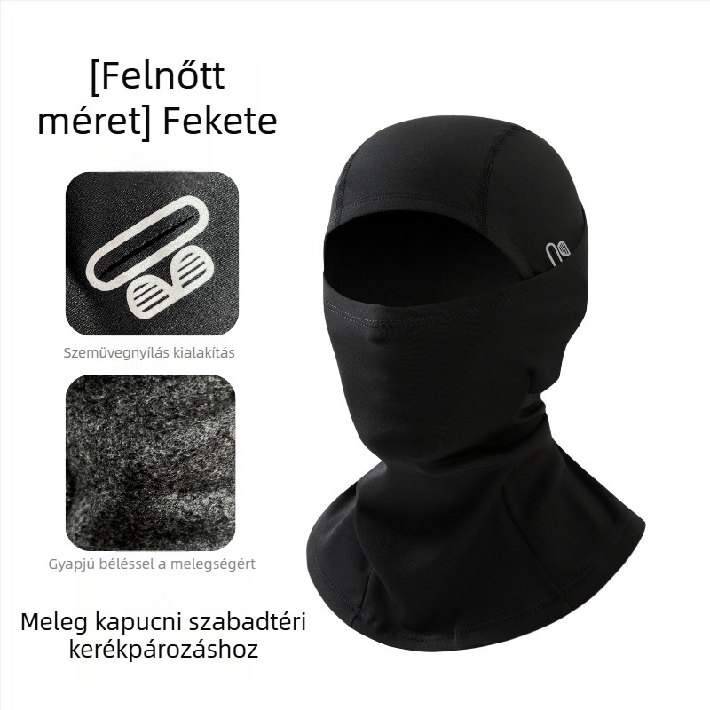 Téli fleece-béléssel bélelt kerékpáros balaklava, szélvédő síkapucni és sisak belső réteg
