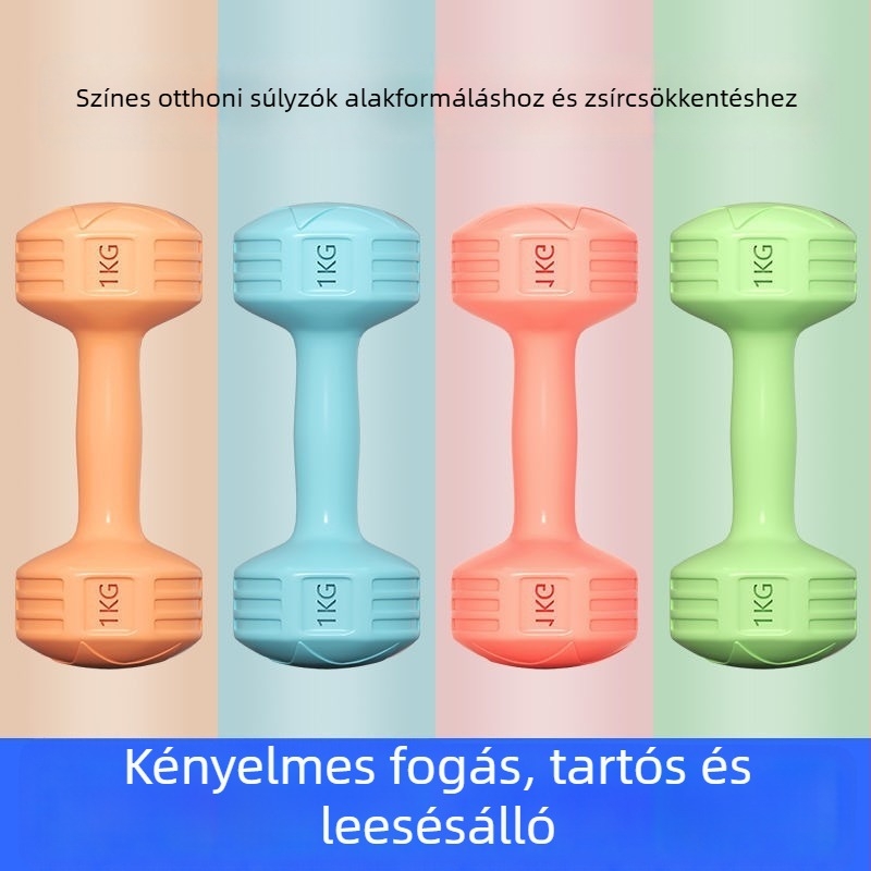 2 kg-os gumírozott kézi súlyzó pár otthoni edzéshez