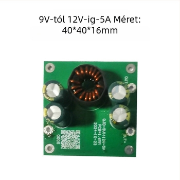 DC-AC inverter tábla 12V-ot AC24V-ba konvertál, különböző boost modulokkal: 9V–24V bemenet AC24V kimenet 3A; DC boost modul 9V–24V 5A; DC36V boost modul 24V–36V 5A.