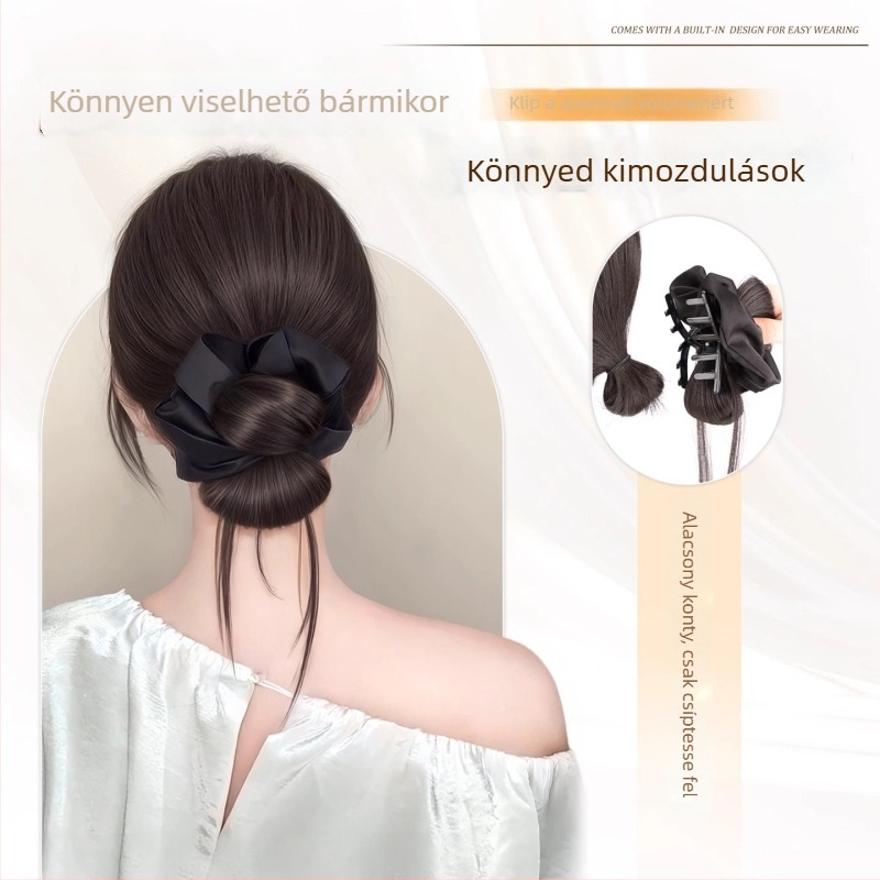 Természetes, dús konty póthaj krokodilcsipesz és hajgumi – frizura kiegészítő