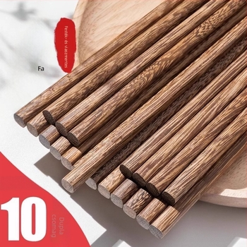10 pár magas minőségű fa evőpálcika – természetes fa, festék és viasz nélkül, csúszásmentes, penészálló, vörös sandalfa és csirkeszárnyfa