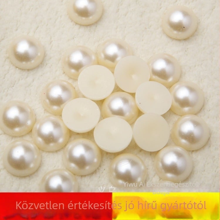 3–20 mm sík alapú félgömb ABS imitáció gyöngy, lyuk nélküli bézs félgyöngy, DIY manikűrhöz és telefon kiegészítőkhöz