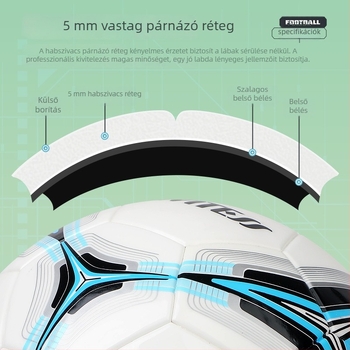 PVC futball-labda, méret 5 — ragasztott varrással, edzésre és mérkőzésekre