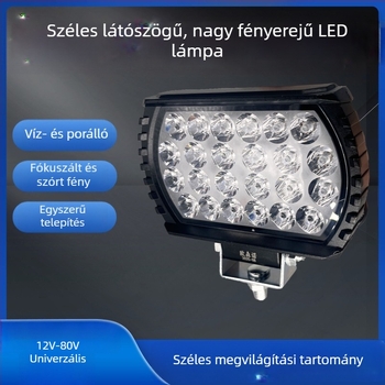 LED fényszóró széles látómezővel 12V-80V elektromos járművekhez, nagy fényerejű spot autókhoz, teherautókhoz és építőgépekhez
