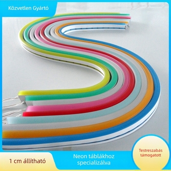 Kültéri szilikon LED neon világító szalag, 12V, rugalmas, 1 m, nagy fényerő, folyó fény effektus, vízálló