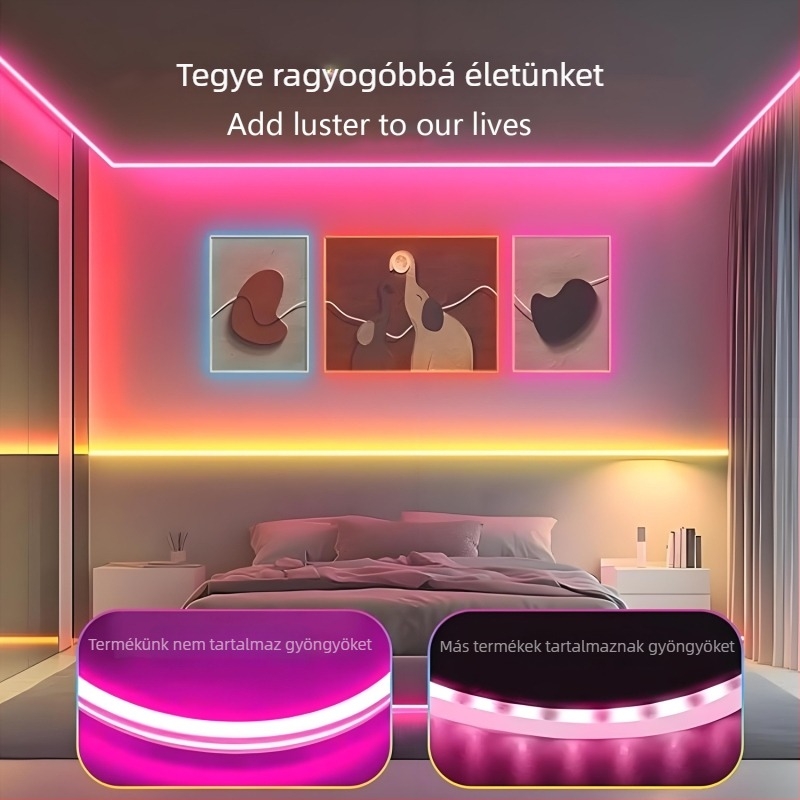 Intelligens rugalmas szilikon RGB LED-szalag, 5V alacsony feszültség, lágy neonfény, vízálló