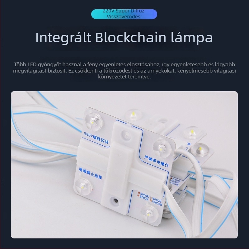 Négyzet alakú LED reklámvilágító panel, 68×68 mm, 4W, 220V, diffúz visszaverődés, SMD3030, CRI 85, beltéri világítás