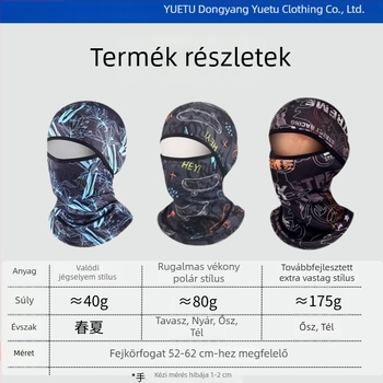 Polár béléses kerékpáros maszk sál, szélvédett és meleg, fülvédővel, nyomtatott mintával, Lei Feng-stílusú sapka