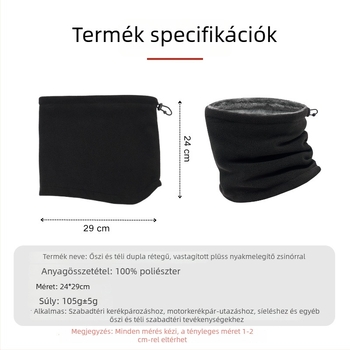 Két rétegű polár nyakmelegítő kültéri kerékpározáshoz és síeléshez, szélvédett és meleg, sálként, maszkként vagy kapucnikként viselhető