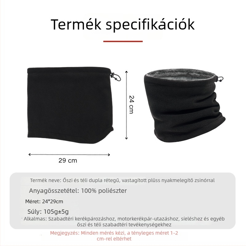 Két rétegű polár nyakmelegítő kültéri kerékpározáshoz és síeléshez, szélvédett és meleg, sálként, maszkként vagy kapucnikként viselhető