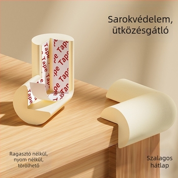 Ragasztómentes ütközésvédő sarokvédő gyerekeknek, asztalhoz és ágyhoz, puha, vastagított