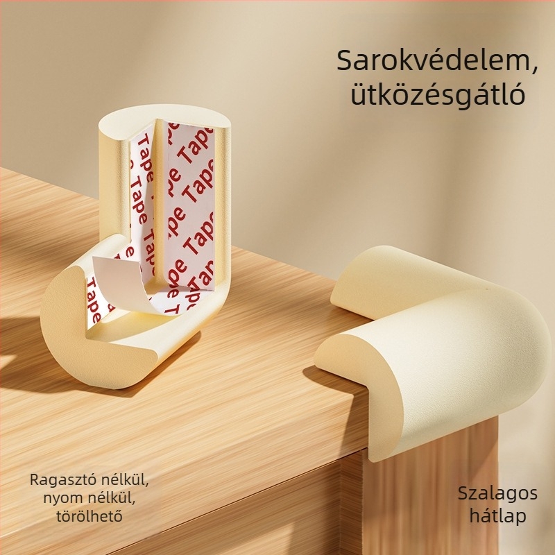 Ragasztómentes ütközésvédő sarokvédő gyerekeknek, asztalhoz és ágyhoz, puha, vastagított