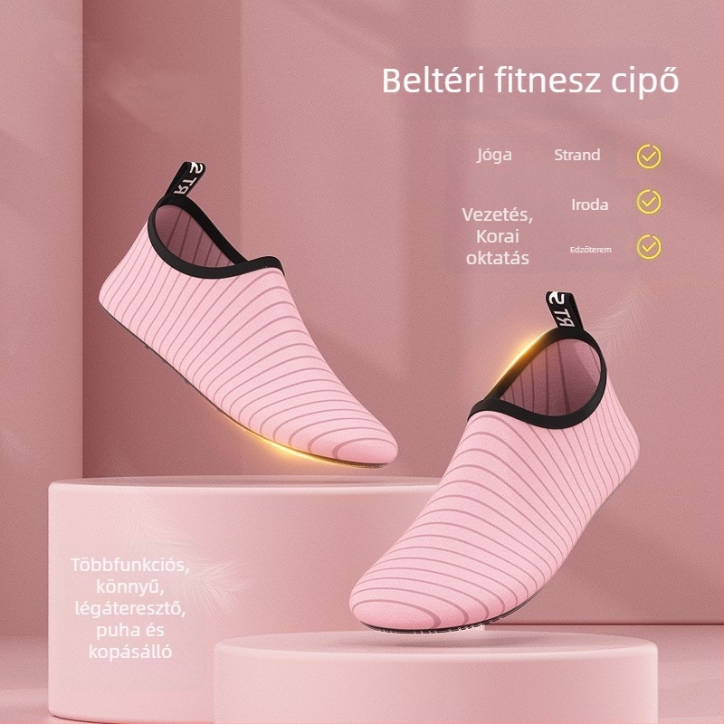 Női beltéri fitneszcipők, puha talppal, könnyűek, csúszásmentesek, otthoni edzésekhez, jóga és tánc