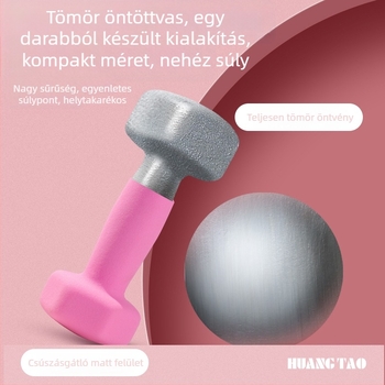 Kis hatszögletű súlyzó otthoni edzéshez, műanyag bevonatú vas, 1 kg–5 kg