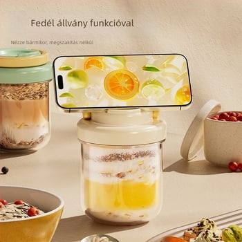 Éjszakai zabpehely pohár fedővel és kanállal, hordozható reggeli joghurt pohár, zárt edény salátához, tejhez és shake-hez