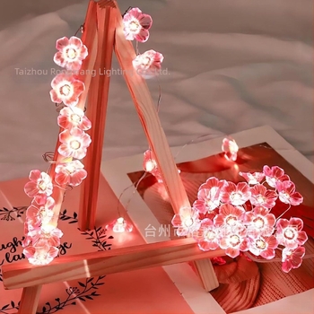 Rézdrótos LED-sor virág formájú: cseresznye- és barackvirág dekorációhoz kültéren