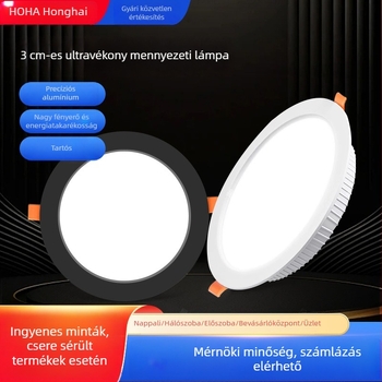 Fekete beépített LED-downlight 3 cm-es nyílással, 3W, energiatakarékos, erős fény, szállodai projektekhez