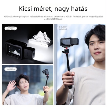 Action5 kompakt LED világítás Vlog felvételekhez, Type-C gyors töltés, mágneses gyorskioldó, mini fény három színhőmérséklettel