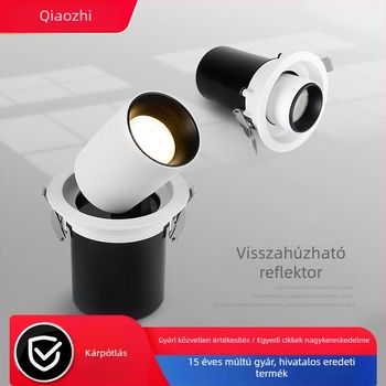 Beépített COB LED spotlámpa állítható szöggel és fényerő-szabályozással, otthoni használatra: nappali, előszoba, bolt, képek megvilágításához