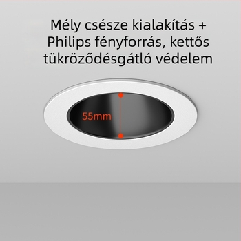 LED beépített spotlámpa, 75 mm mély csésze, hegyes formájú, szemvédő, anti-glare, mennyezeti lámpa nappalira és folyosóra, alumíniumötvözet, 36V