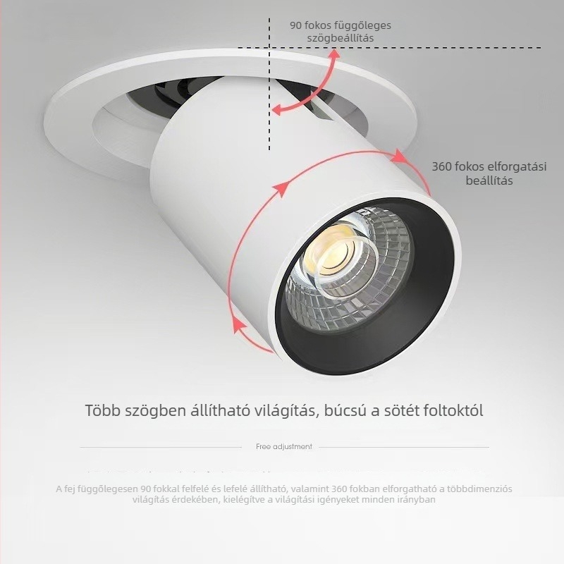 Beépített LED spotlámpa, kihúzható, állítható szög, szembarát, nappali világítás, magas színvisszaadási index