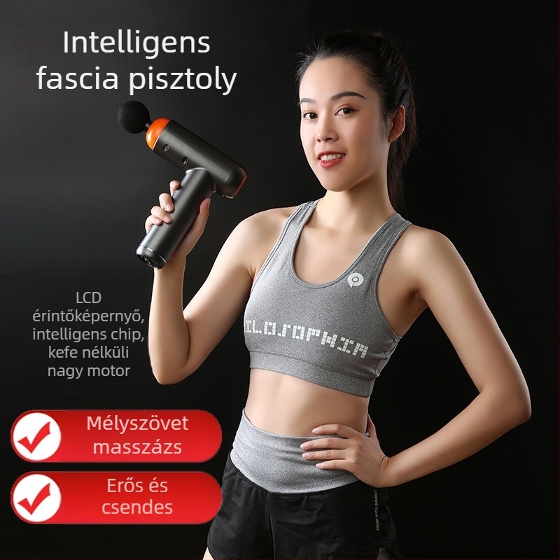 Elektromos miofasciális masszázspisztoly mély izommasszázshoz – magas frekvencia, csendes működés, ütéses masszázs a lábakhoz és a háthoz, vibrációs masszírozó készülék