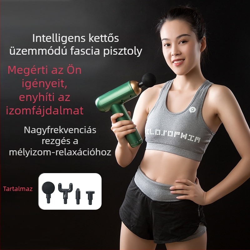 Elektromos miofasciális masszázspisztoly mély izommasszázshoz – magas frekvencia, csendes működés, ütéses masszázs a lábakhoz és a háthoz, vibrációs masszírozó készülék