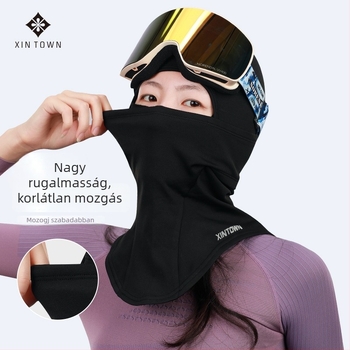 Xintown Két rétegű síkapucni maszk a snowboardozáshoz, nyakmelegítő, vékony fleece bélés