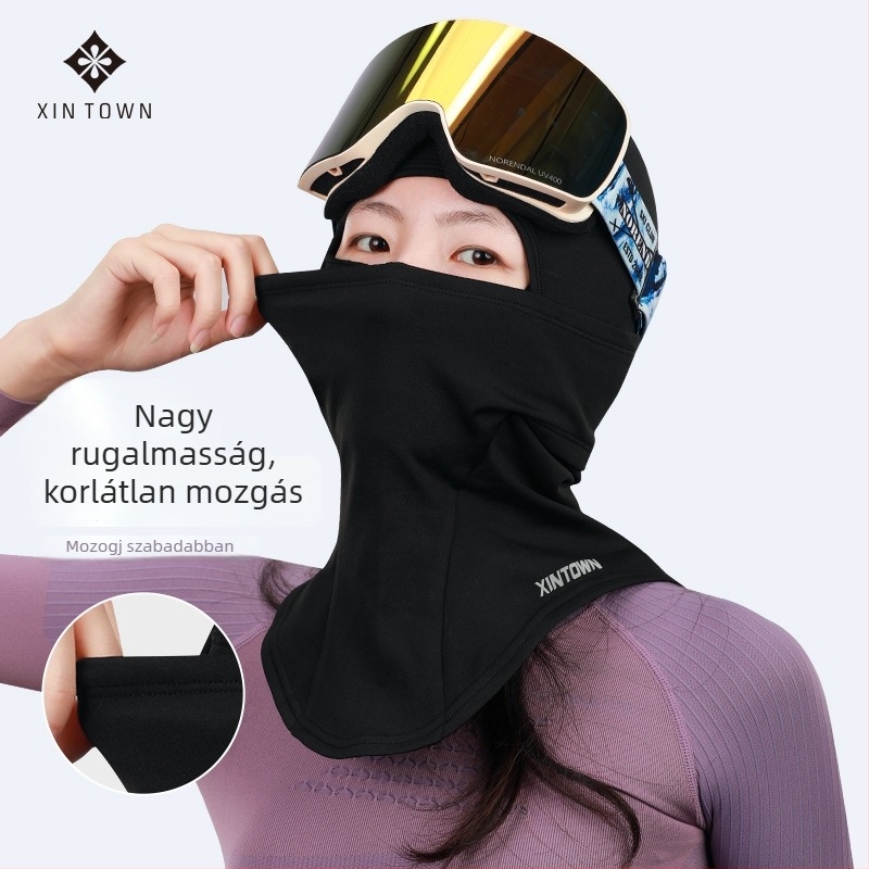 Xintown Két rétegű síkapucni maszk a snowboardozáshoz, nyakmelegítő, vékony fleece bélés