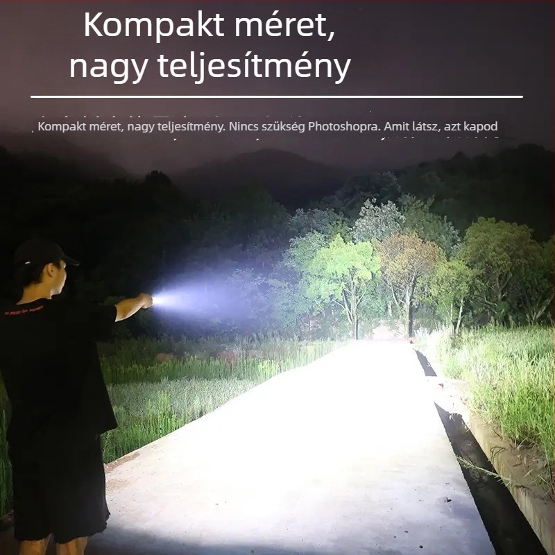 Újratölthető, ultra-fényes, kompakt kézi zseblámpa otthoni és hegymászási használatra