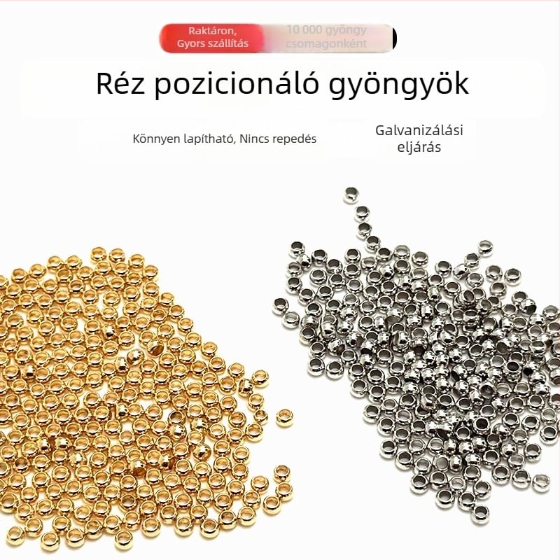 Réz pozicionáló gyöngy klipek – sík pozicionáló gyöngy, DIY ékszerkészítés kiegészítő, spacer gyöngy