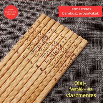 Bambusz evőpálcikák festék és viasz nélkül, szállodai és éttermi étkezőkészlet, családi kiszerelés