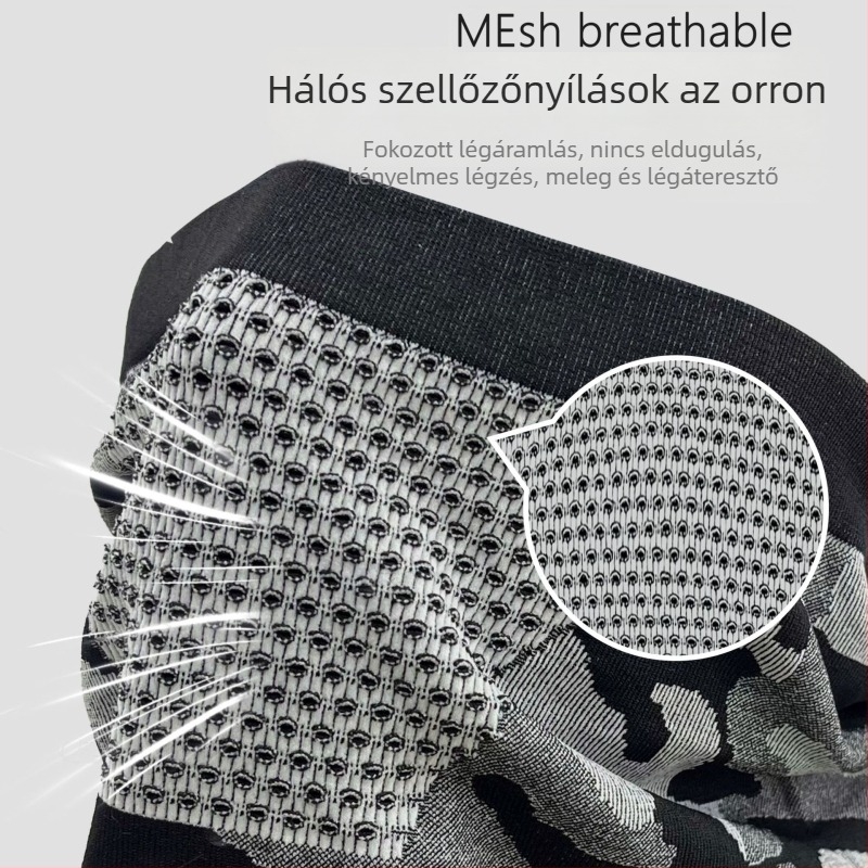 Téli kerékpáros maszk, meleg és szélálló balaclava fülvédő és nyakvédővel, kültéri sportokhoz és hegymászásra