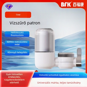 Konyhai csapra szerelhető vízszűrő cartridge, előre szerelhető, dupla kimenet, mosható