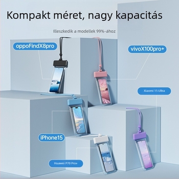 Átlátszó TPU vízálló telefontáska érintőképernyővel úszáshoz és szabadtéri tevékenységekhez