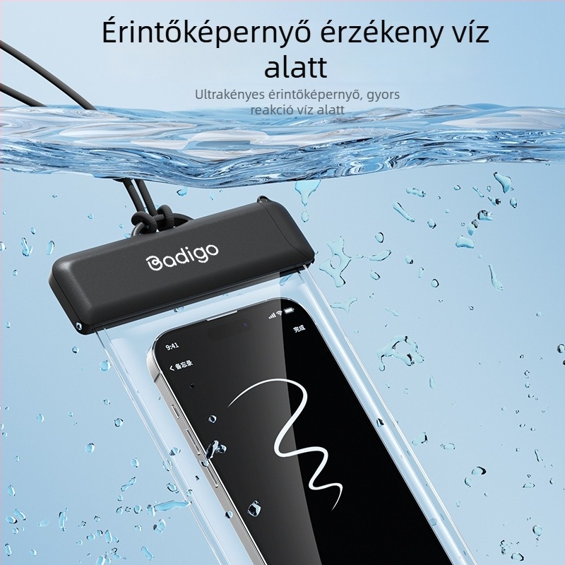 Átlátszó TPU vízálló telefontáska érintőképernyővel úszáshoz és szabadtéri tevékenységekhez