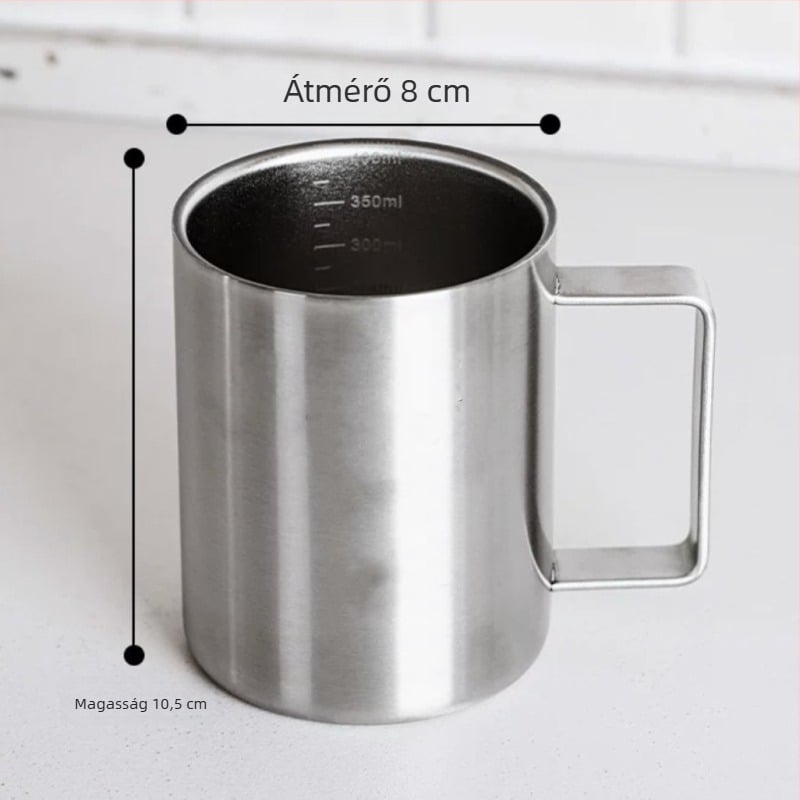 Élelmiszer-minőségű 316 rozsdamentes acélból készült bögre fedővel, dupla falú, gyerekeknek szánt tea, tej és kávéhoz