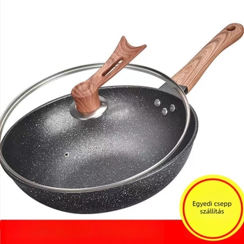 Maifan kő wok, tapadásmentes, 32 cm, kompatibilis indukciós tűzhellyel, otthoni konyhára, füstmentes sütés