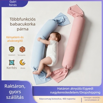 Hosszú babapárna — megnyugtató támasz alváshoz és etetéshez