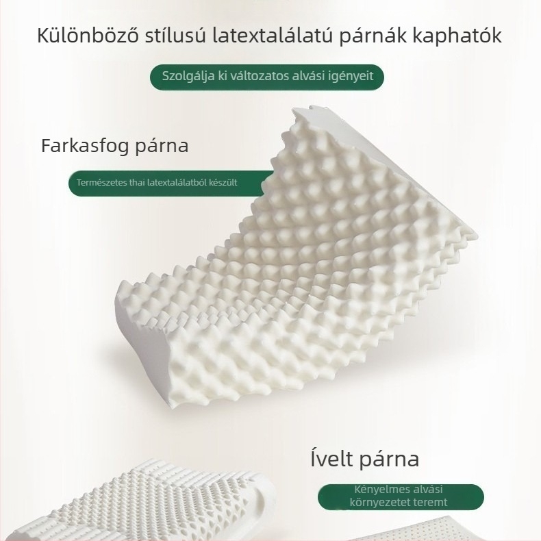 Természetes latex párna masszázs részecskékkel a nyaki gerinc támogatására és ápolására