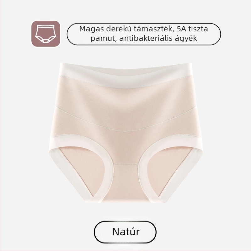Kismama fehérnemű, magas derekú, korai és késői terhességre, plusz méret, antibakteriális ágyéktámasz, 100% pamut belső rész