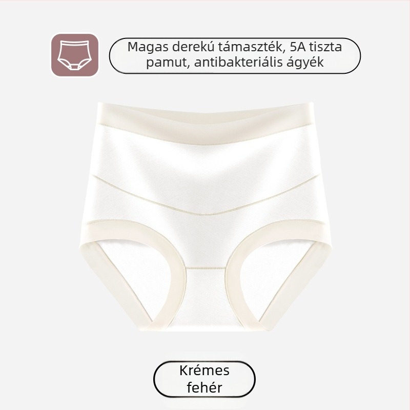 Kismama fehérnemű, magas derekú, korai és késői terhességre, plusz méret, antibakteriális ágyéktámasz, 100% pamut belső rész