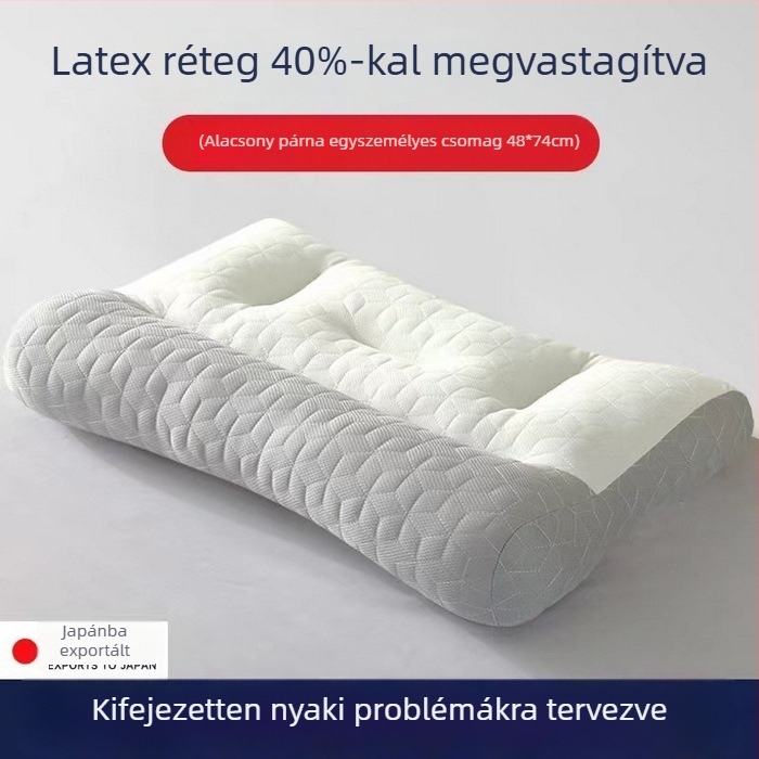Latex nyaki gerincvédő párna belső maggal - pár, téglalap alakú, magasság 5-10 cm, súly 0,5-1 kg, felnőtteknek