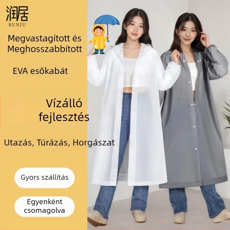 Egyszer használatos esőkabát felnőtteknek és gyerekeknek, kültéri utazásokhoz, hegymászáshoz, hosszú, teljes testet fedő esőponcho, hordozható